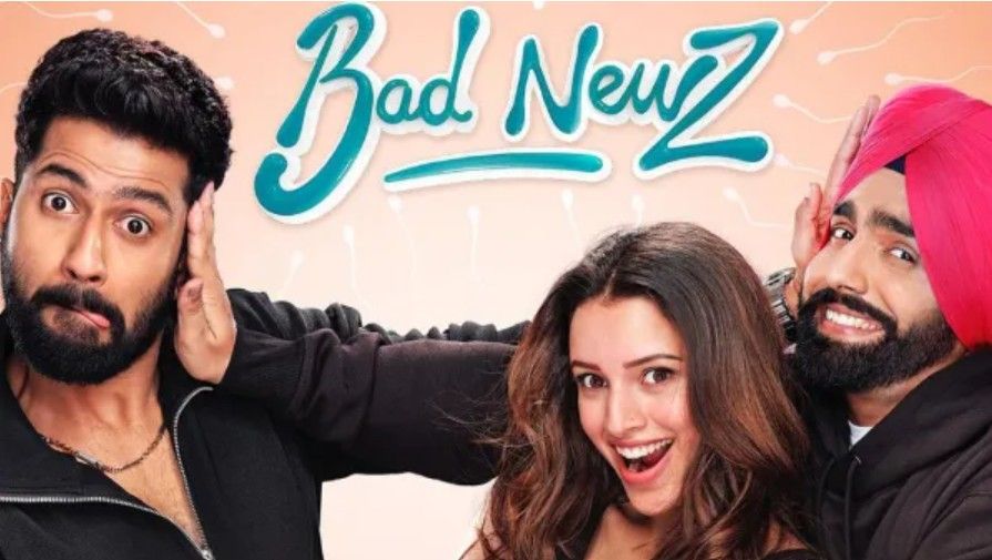 Bad Newz Movie characters Vicky Kaushal, Ammy Virk and Triptii Dimri 